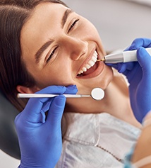 Woman at the dentist