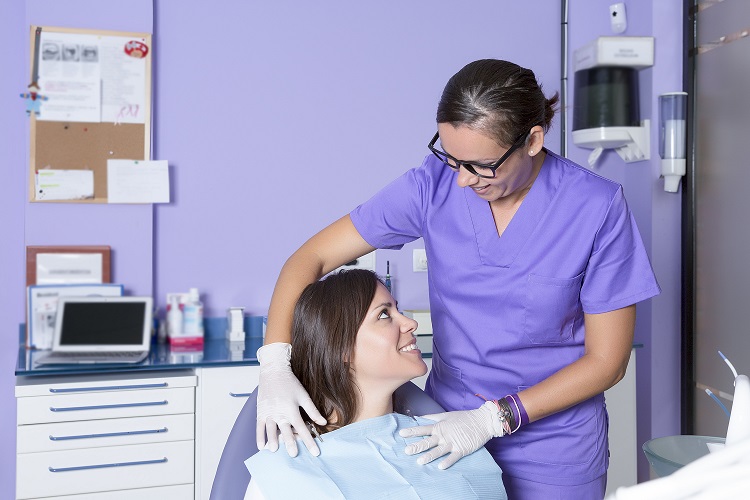 woman relaxed at dentist
