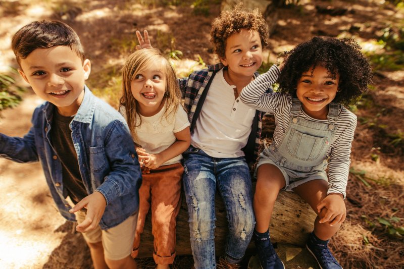 group of children smiling