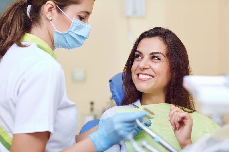 Patient smiling after cosmetic dentistry treatment