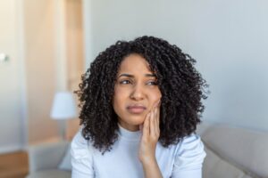 Woman with a toothache